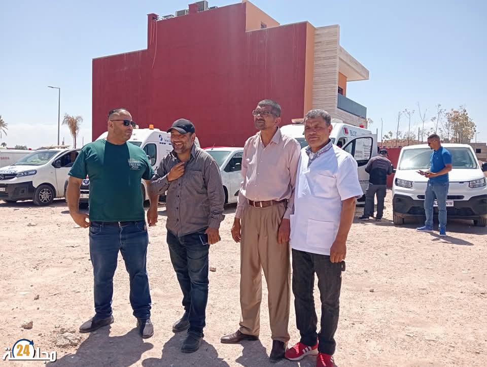 مسيرة الكرامة لأرباب سيارات الإسعاف الخاصة بمناسبة عيد الشغل بمدينة مراكش