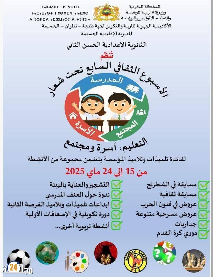 اختتام فعاليات الأسبوع الثقافي السابع للثانوية الإعدادية الحسن الثاني بتارجيست مديرية الحسيمة