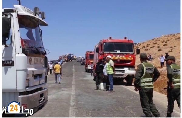 مصرع أربعة أشخاص في حادث سير خطير على الطريق بين العيون والسمارة