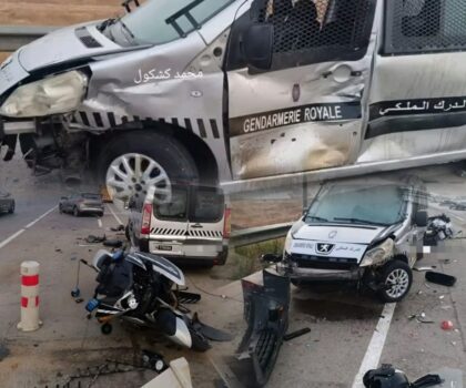 نجاة عناصر الدرك الملكي من حادث سير خطير بتيط مليل