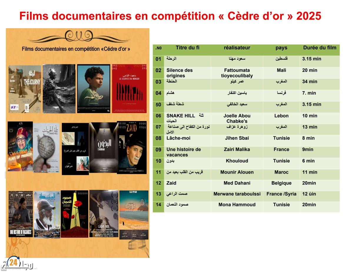 مهرجان الأرز الدولي للفيلم القصير أزرو/إفران يعلن عن لائحة الأفلام المشاركة