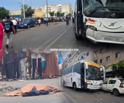 الجديدة .. حافلة لنقل المسافرين تتسبب في وفاة شاب وجرحى بسبب خلل في الفرامل
