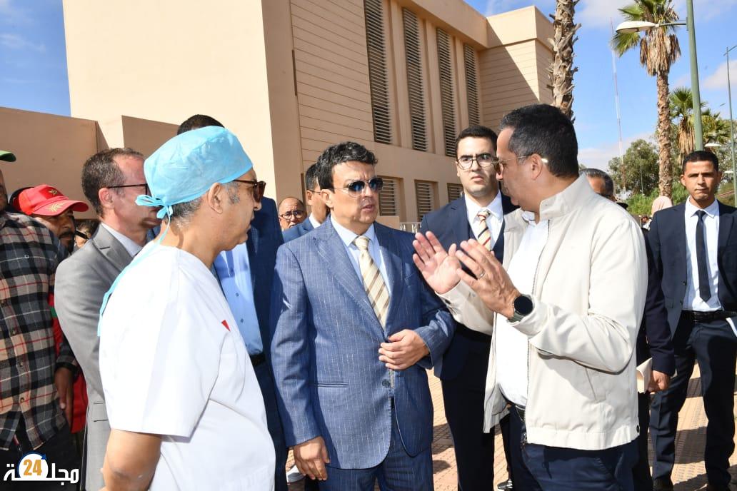 عامل إقليم الرحامنة السيد عزيز بوينيان يعطي انطلاقة القافلة الطبية بصخور الرحامنة