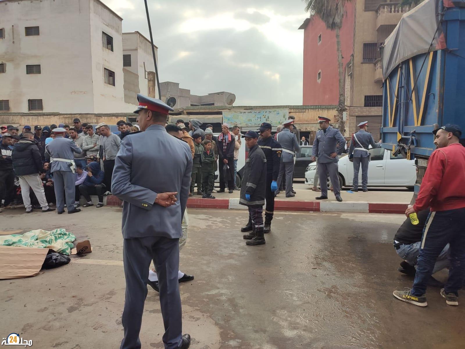 حادثة سير مميتة تهز مركز أولاد فرج إثروفاة شاب تحت عجلات شاحنة كبيرة