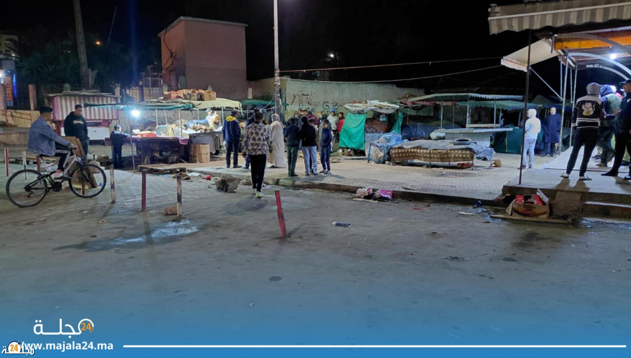 قائد الملحقة الأولى يقود حملة لتحرير الملك العمومي بشارع علال بن عبد الله بمدينة ابن أحمد إقليم سطات