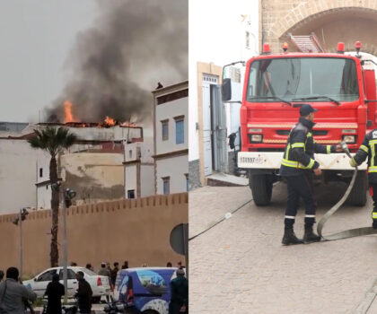 إستنفار أمني لإخماد حريق شب بفندق في قلب المدينة العتيقة للصويرة