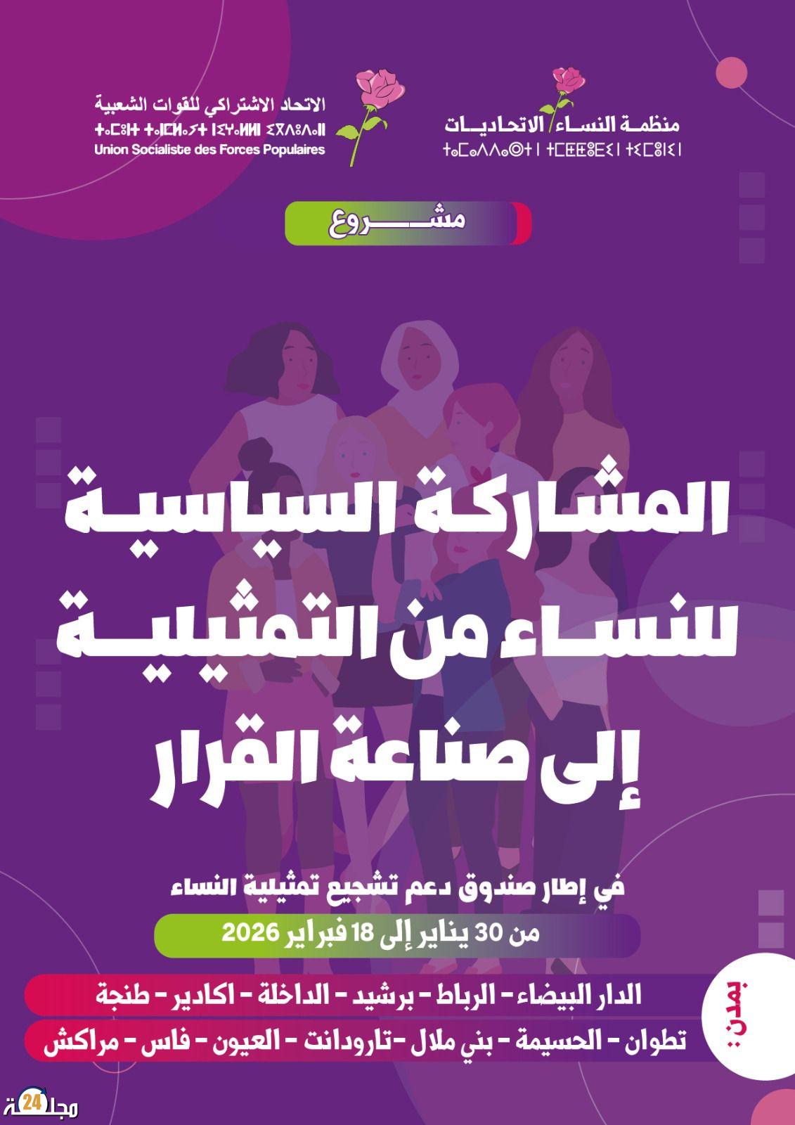 منظمة  النساء الاتحاديات تطلق برنامجا وطنيا لتعزيز المشاركة السياسية للنساء