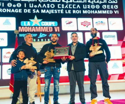 الأبطال المغاربة في منافسات كأس محمد السادس للجيت سكي أكادير 2026 ، يسجلون حضورا قويا ومتميزا