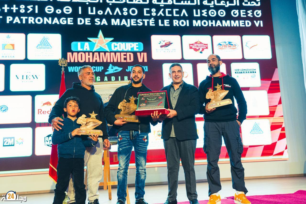 الأبطال المغاربة في منافسات كأس محمد السادس للجيت سكي أكادير 2026 ، يسجلون حضورا قويا ومتميزا