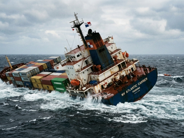 غرق سفينة تجارية قبالة سواحل العيون وإنقاذ جميع أفراد طاقمها