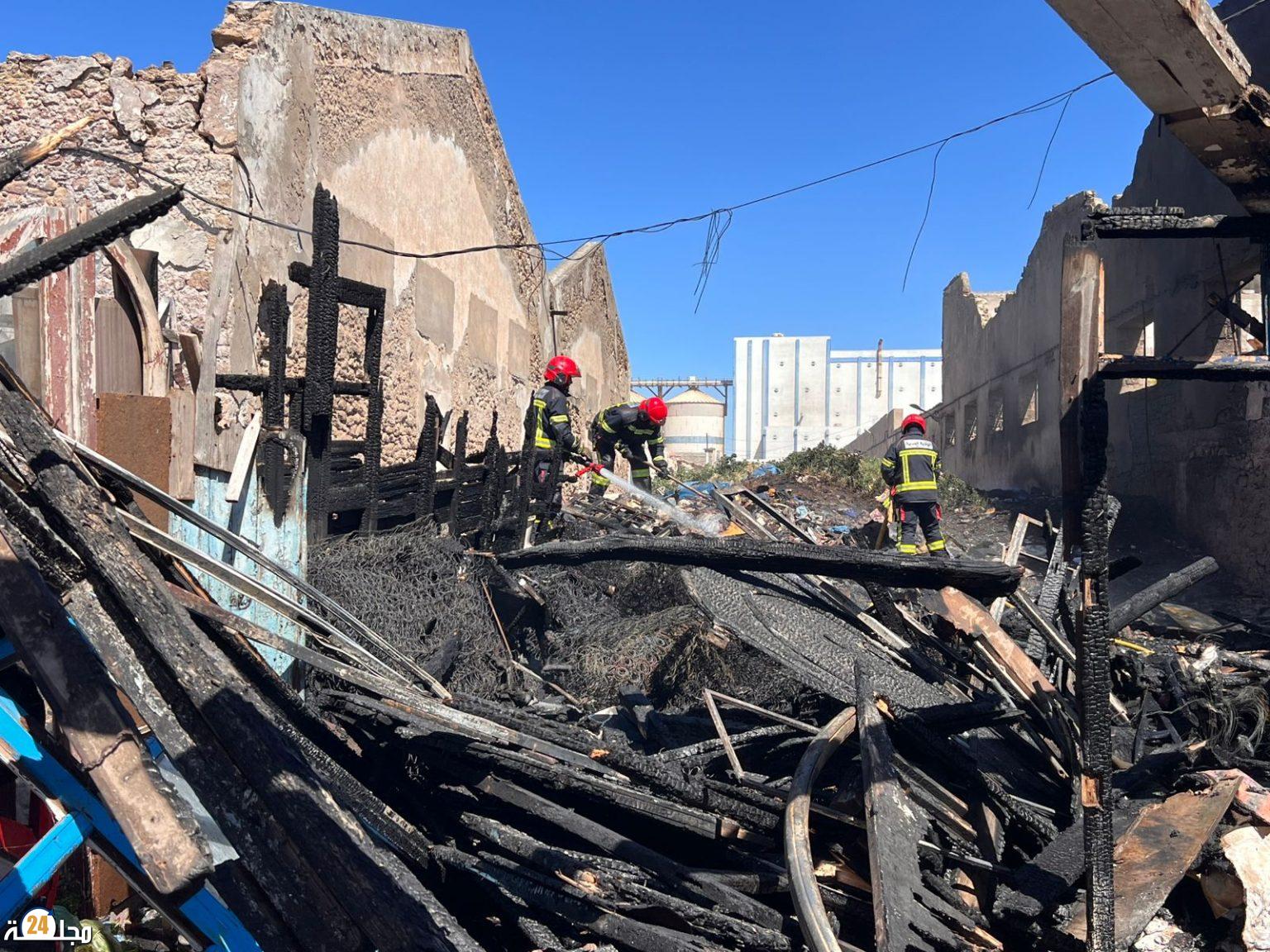 حريق يخلف خسائر مادية جسيمة بسوق المتلاشيات بمدينة الصويرة