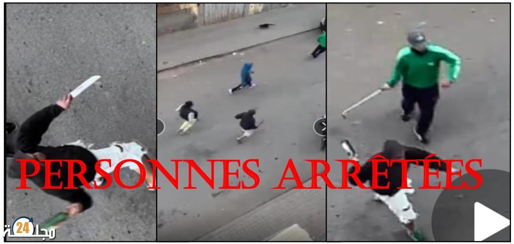 أمن سطات يوقف 9 أشخاص بعد شجار بالأسلحة البيضاء وثقه فيديو