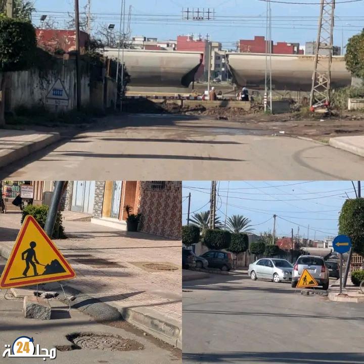 سكان المنطقة الغربية لبرشيد يحتجون على إغلاق الممر السككي ويطالبون بفك العزلة