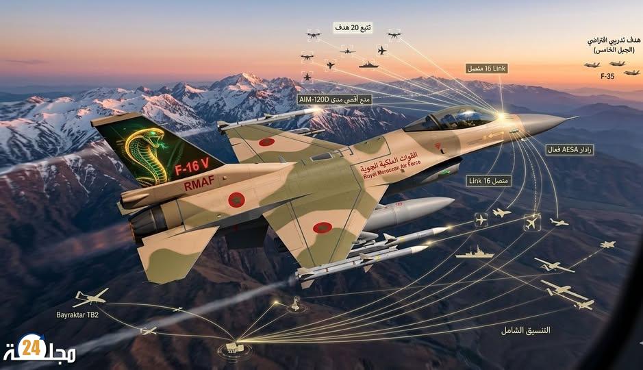 مقاتلات إف 16 المغربية تتحول لرادارات طايرة بتقنية الجيل الخامس وتدشن عصر الهيمنة الجوية