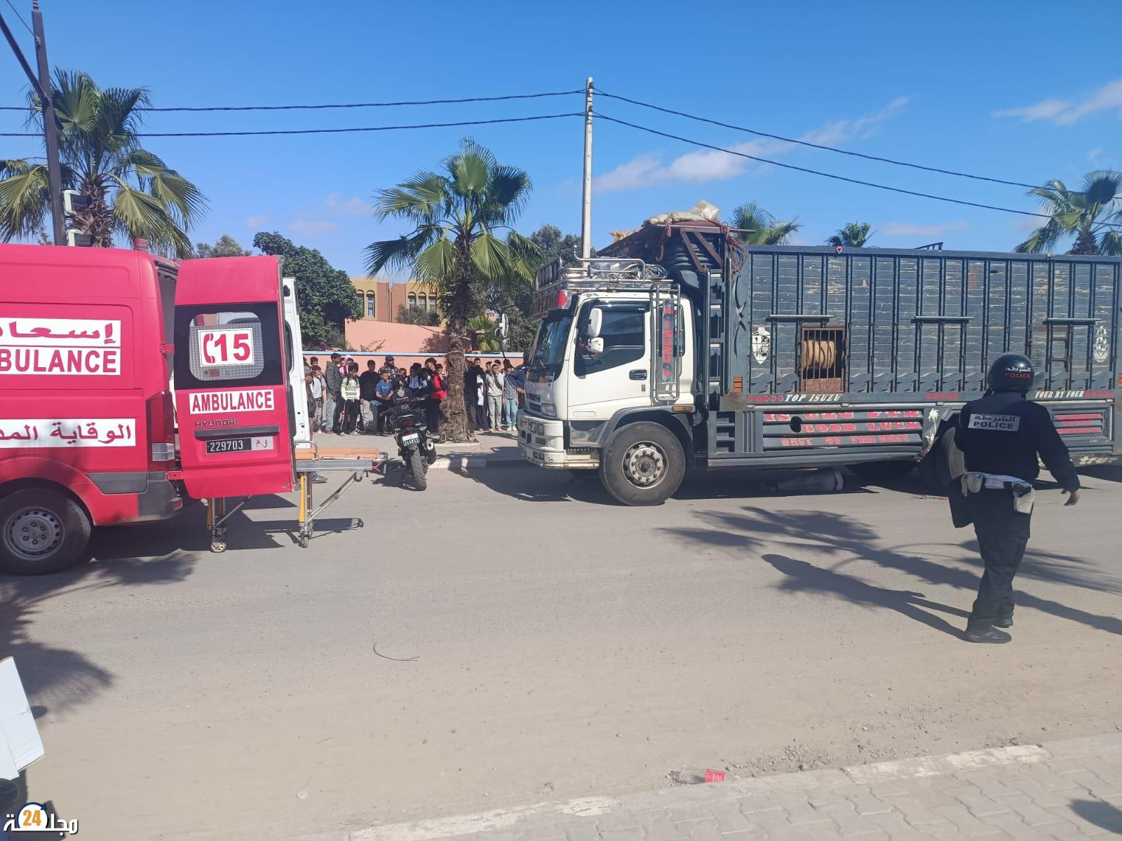 مأساة دامية ببيوكرى.. نهاية حزينة لشاب دهسته شاحنة أمام منصة الشباب