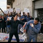 مستثمرة صينية تهاجم عمالها المحتجين بعصا