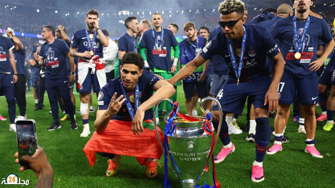 أشرف حكيمي يتوج بدوري أبطال أوروبا مع باريس سان جيرمان بعد نهائي مثير ضد أرسنال