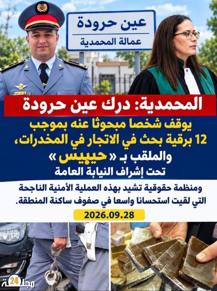 برقية بحث تضع حيبيس في قبضة درك عين حرودة بالمحمدية
