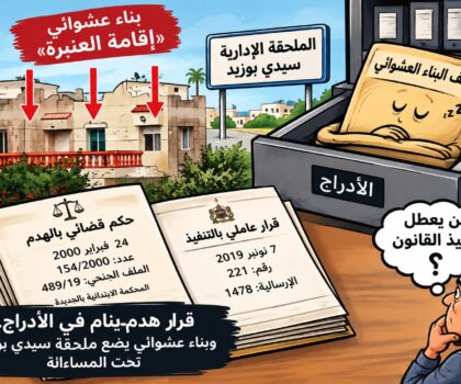 الجديدة…بناية محكوم بهدمها ما تزال قائمة بإقامة العنبرة وقأئد ملحقة سيدي بوزيد مطالب بتنفيذ الحكم