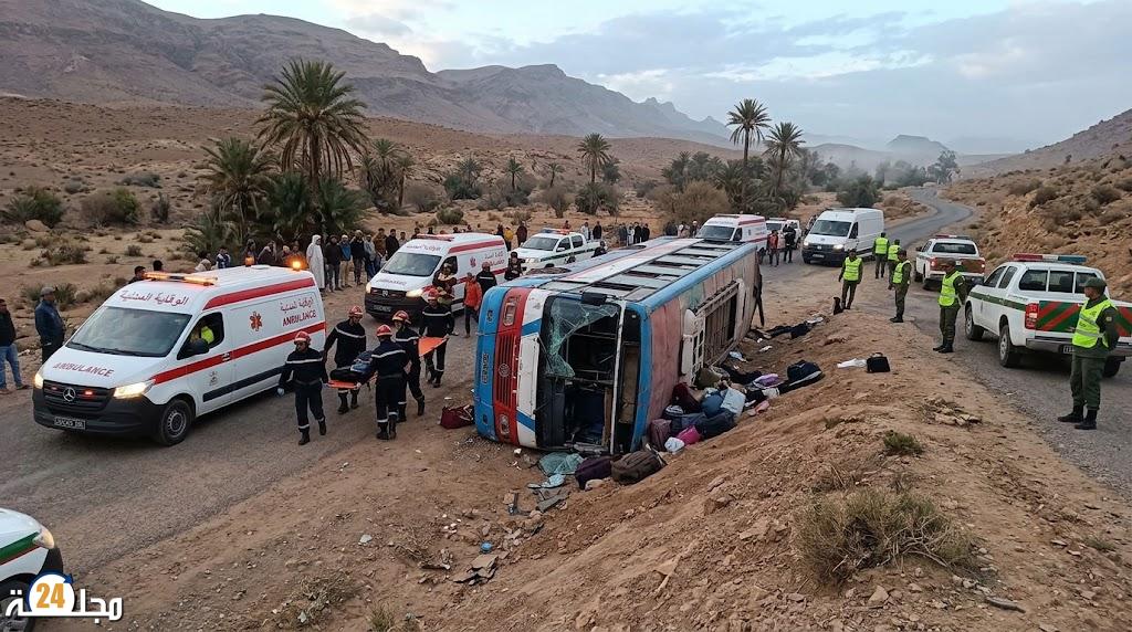 فاجعة طرقية بإقليم زاكورة.. مصرع أربعة أشخاص وإصابة باقي ركاب حافلة للنقل العمومي
